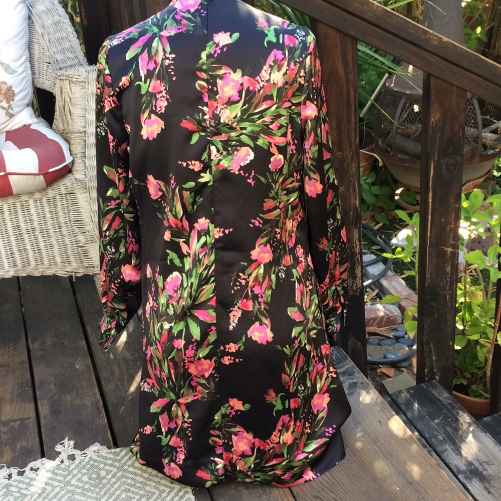 NWOT Eva Mendes Floral👗XS Nehru Collar 2 pockets!